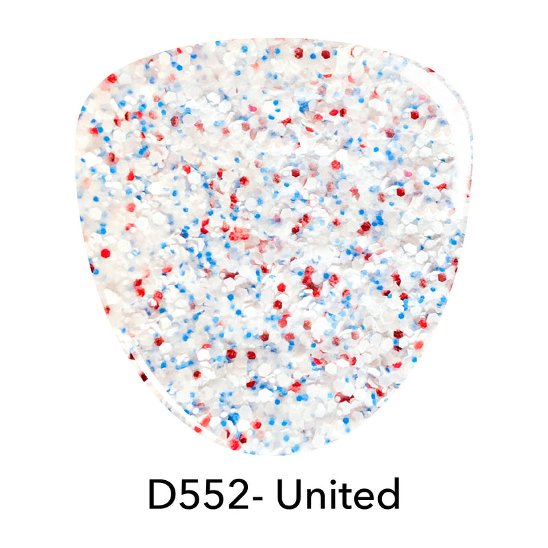 D552 United White Glitter Dip Powder