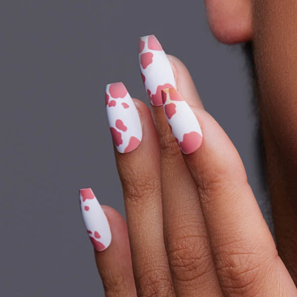 Strawberry Milk | Matte Medium Coffin Press-On Nails