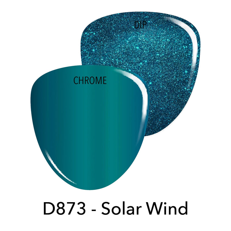 Combo Sets D873 Solar Wind Teal Glitter Polish + Dip Powder Set