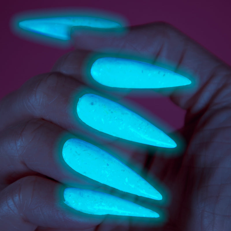 Blue glow in the dark acrylic nails best sale