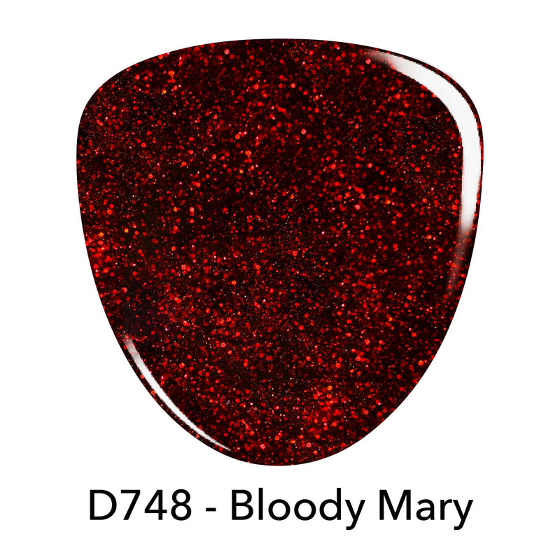 Dip Powder D748 Bloody Mary Red Glitter Dip Powder