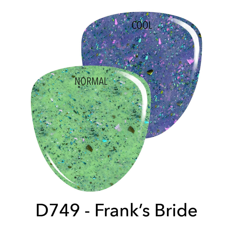 Dip Powder D749 Frank's Bride Purple Green Glitter Dip Powder