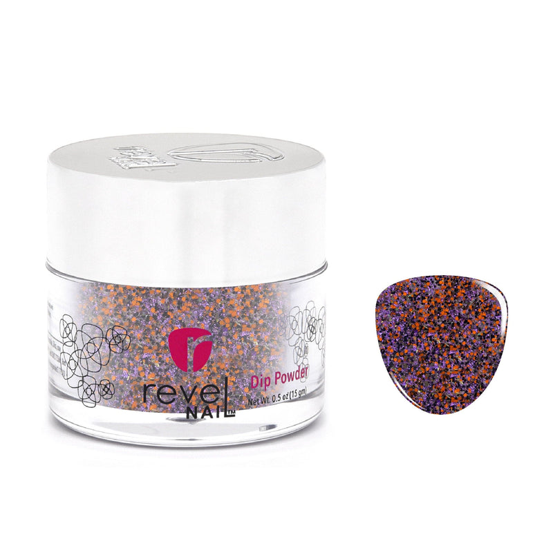 Dip Powder D751 Trick or Treat Orange Purple Glitter Dip Powder