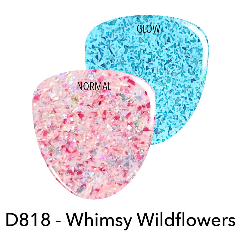 Dip Powder D818 Whimsy Wildflowers Pink Flake Dip Powder