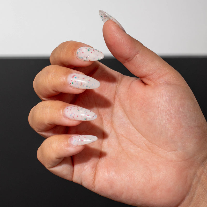 Amazon.com: 24 Pcs French Tip Press on Nails Medium Square False Nails  Silver Glitter Full Cover Glue on Nails Bling Sequins Fake Nails Silver  White Acrylic Coffin Nails Stick on Nails for