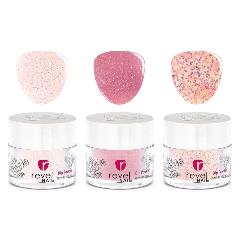 Dip Powder Rose Bouquet | Pink Glitter Dip Powder Set