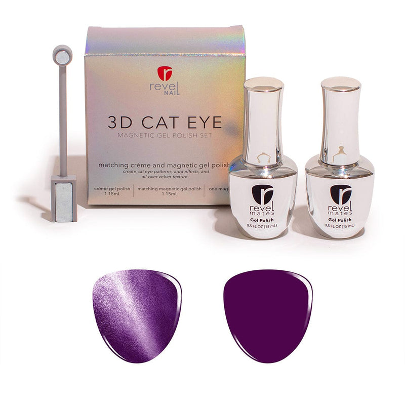 Gel Polish Purple Prose 3D Cat Eye Magnetic Gel Polish Duo