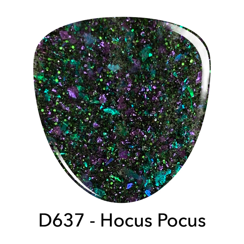 D637 Hocus Pocus Green Glitter Dip Powder