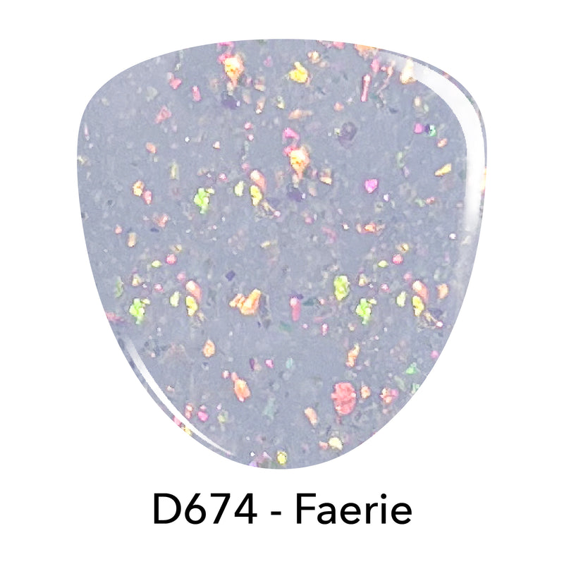 D674 Faerie Blue Flake Dip Powder