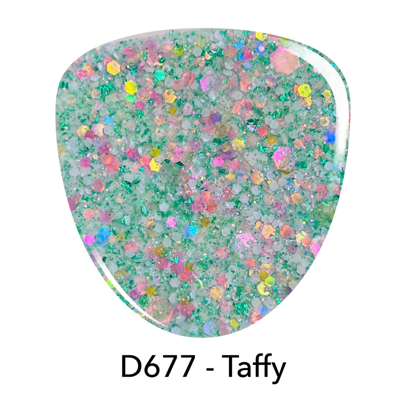 D677 Taffy Teal Glitter Dip Powder
