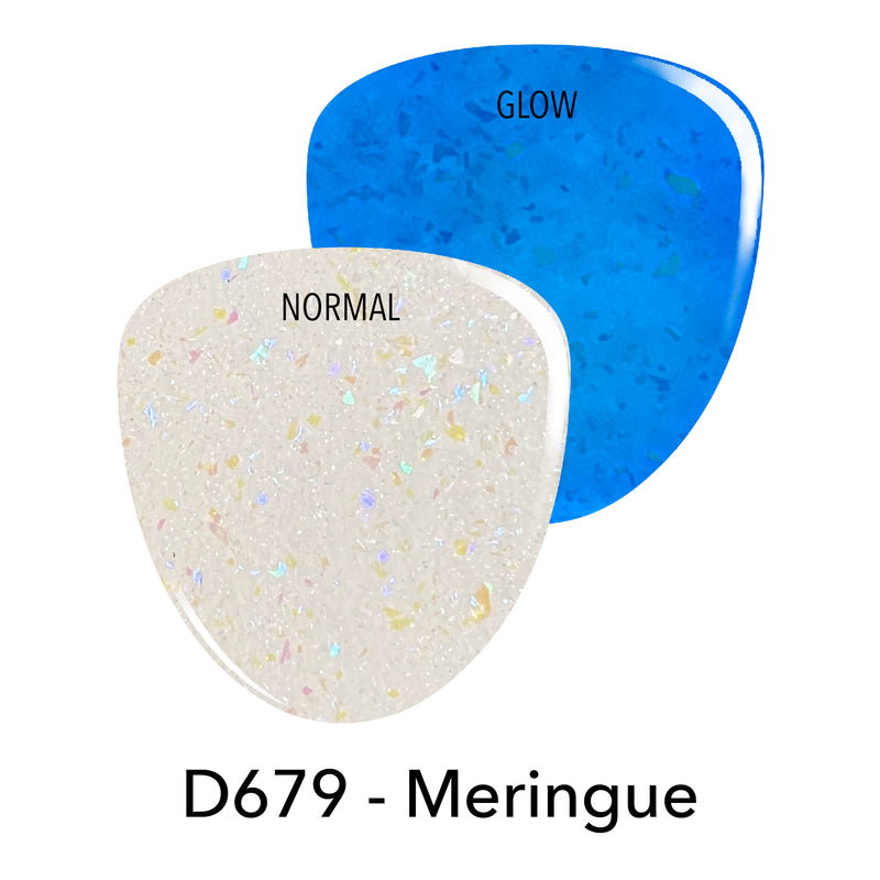 D679 Meringue White Shimmer Dip Powder