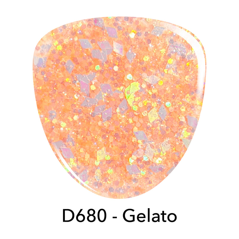 D680 Gelato Peach Glitter Dip Powder