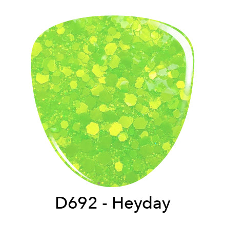 D692 Heyday Green Glitter Dip Powder