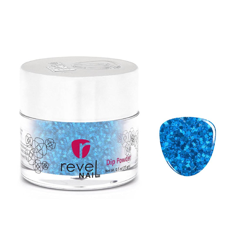 D693 Frolic Blue Glitter Dip Powder