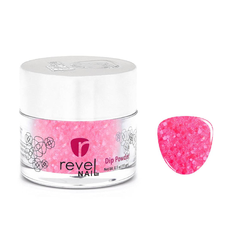 D695 Flaunt Pink Glitter Dip Powder