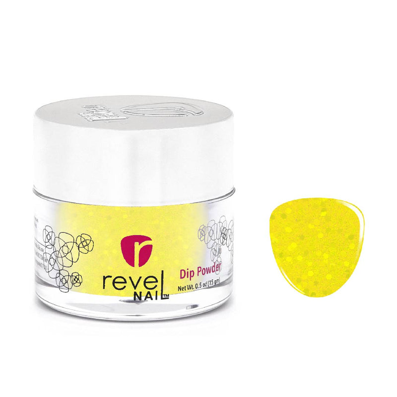 D697 Parade Yellow Glitter Dip Powder