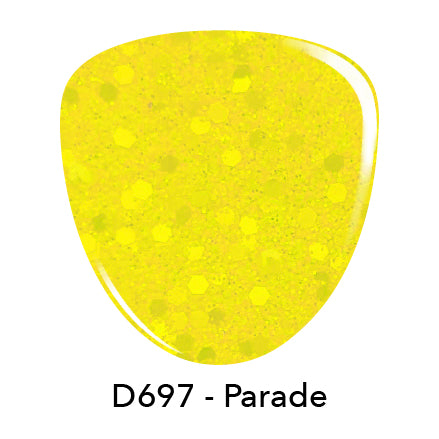 D697 Parade Yellow Glitter Dip Powder