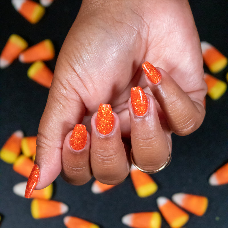 D635 Boo Crew Orange Glitter Dip Powder