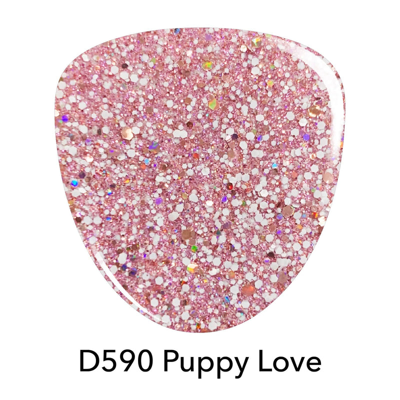 D590 Puppy Love Pink Glitter Dip Powder