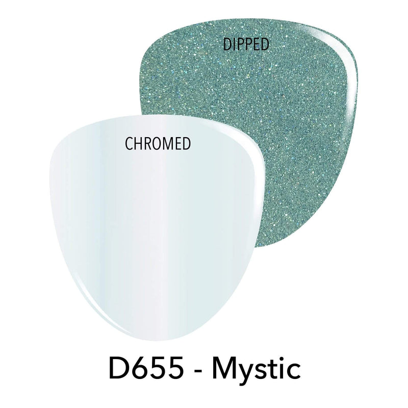 D655 Mystic Green Chrome Dip Powder