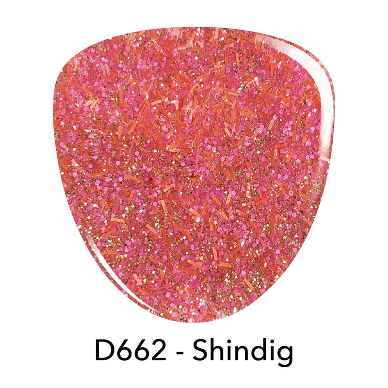 D662 Shindig Pink Glitter Dip Powder