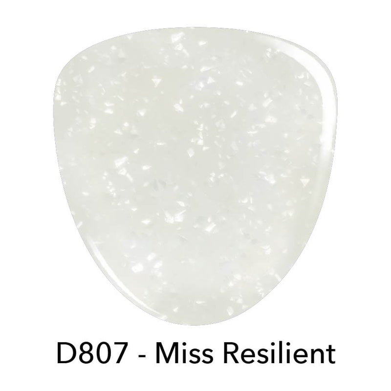 Dip Powder D807 Miss Resilient White Flake Dip Powder