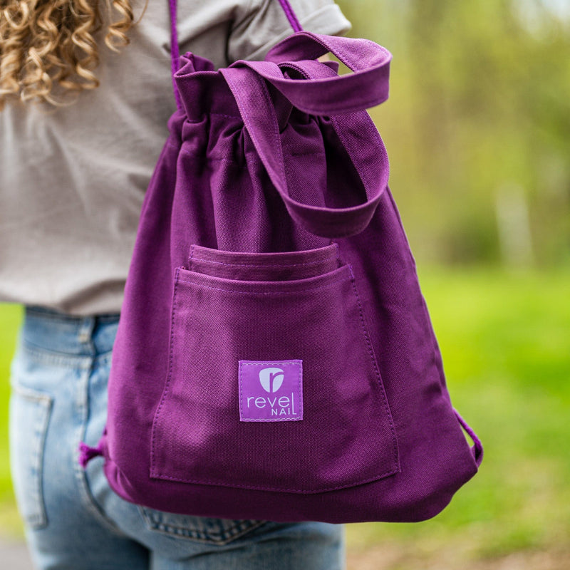 Purple Canvas Drawstring Bag