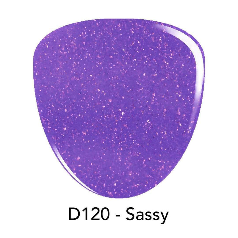 D120 Sassy Purple Glitter Dip Powder
