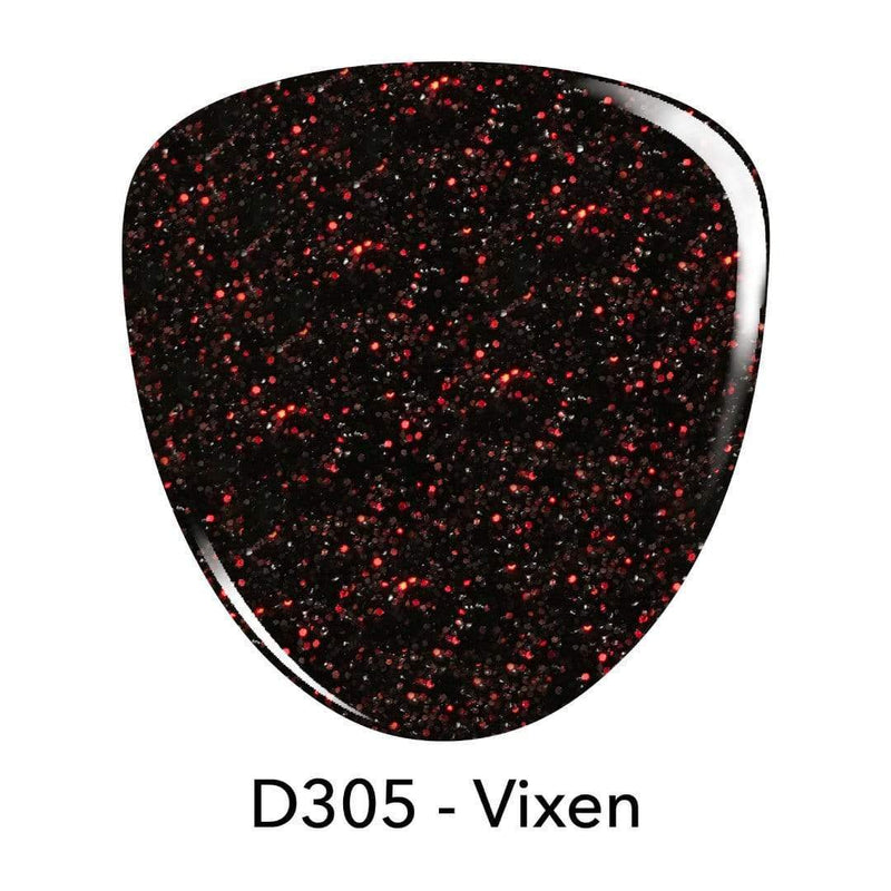 D305 Vixen Red Glitter Dip Powder
