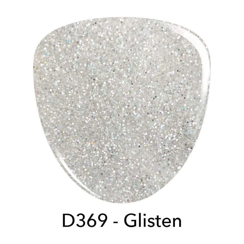 D369 Glisten Silver Glitter Dip Powder