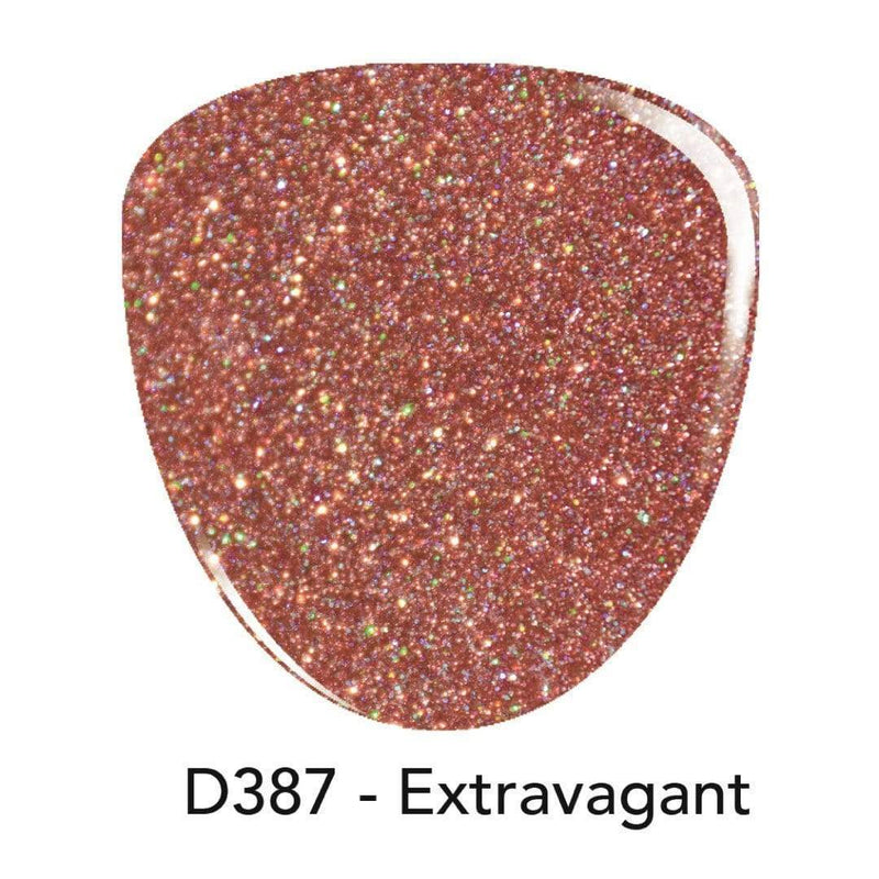 D387 Extravagant Rose Gold Glitter Dip Powder