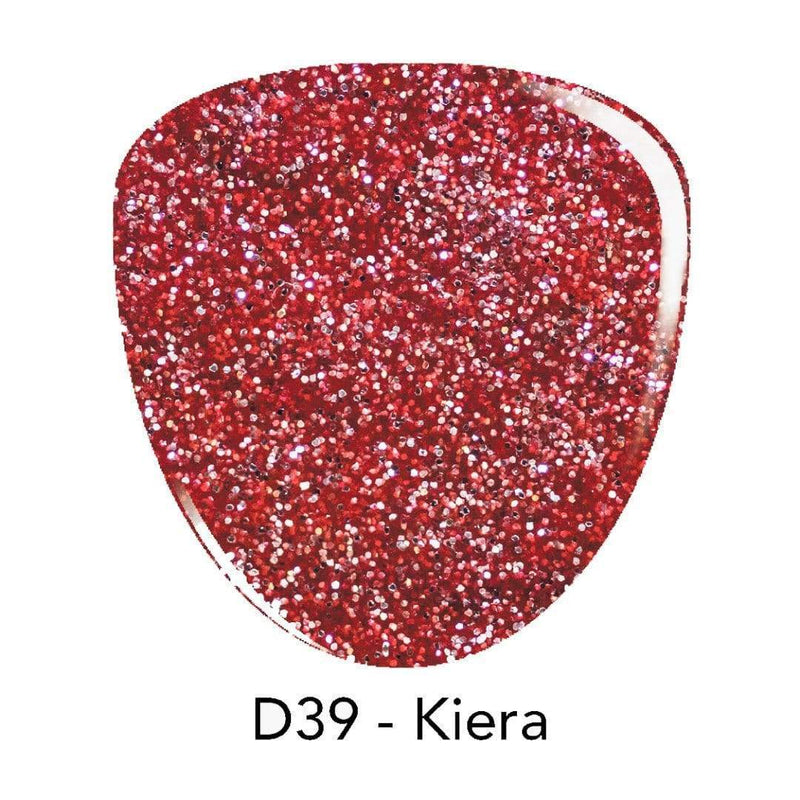 D39 Kiera Red Glitter Dip Powder