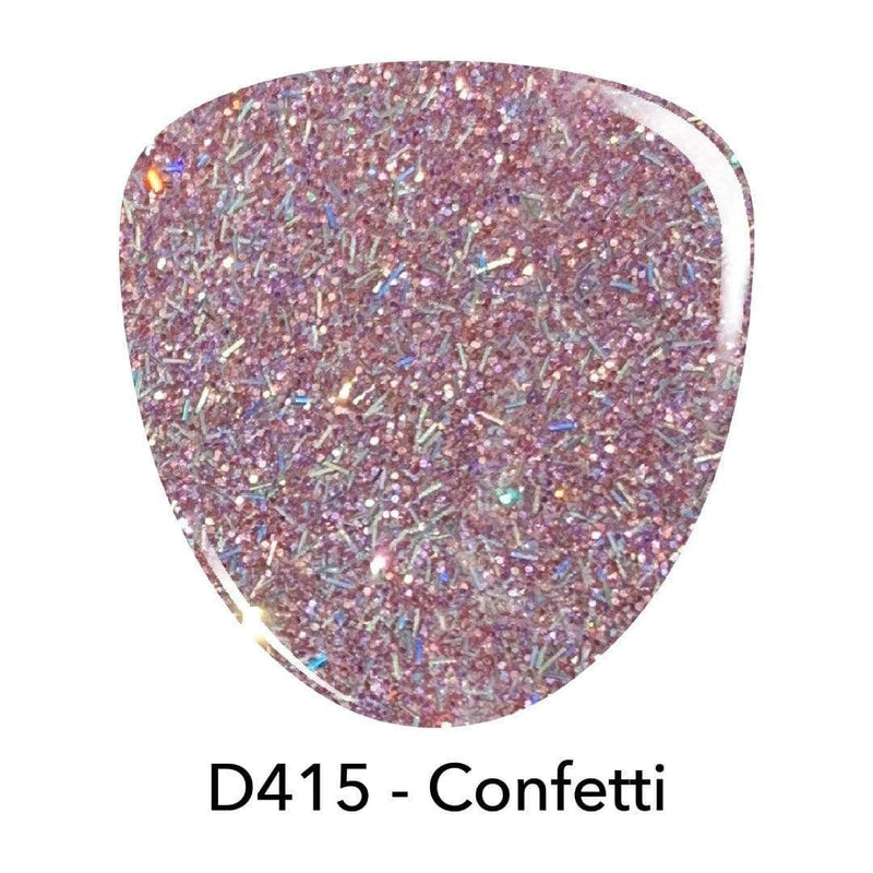D415 Confetti Purple Glitter Dip Powder