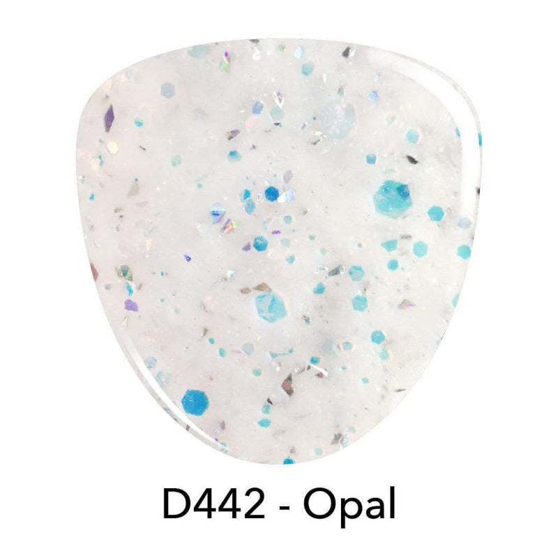 D442 Opal White Glitter Dip Powder