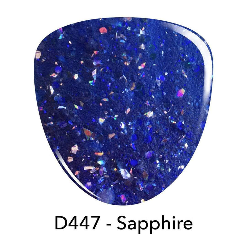 D447 Sapphire Blue Glitter Dip Powder