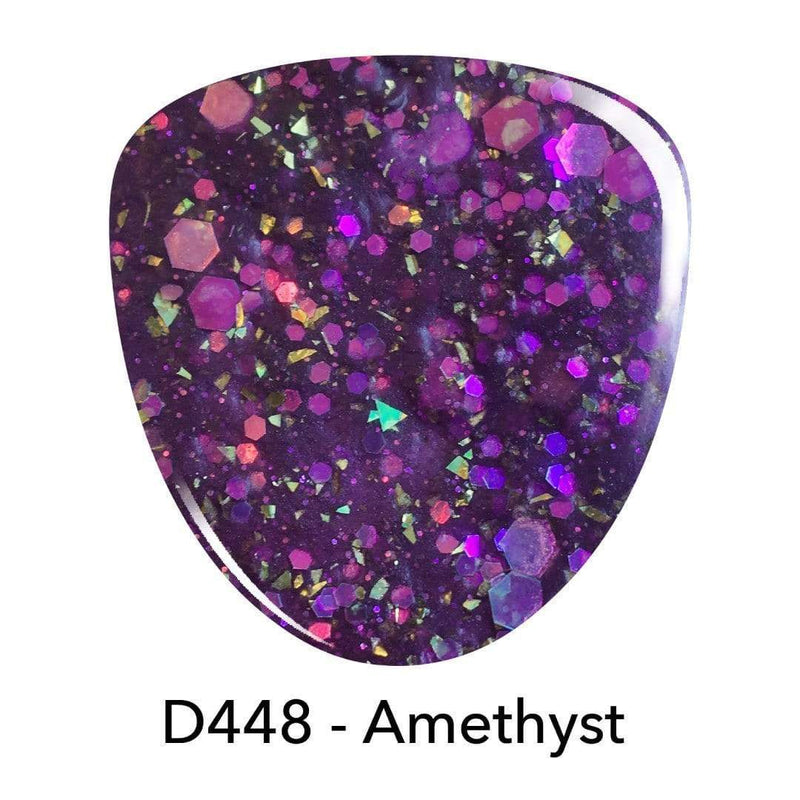 D448 Amethyst Purple Glitter Dip Powder