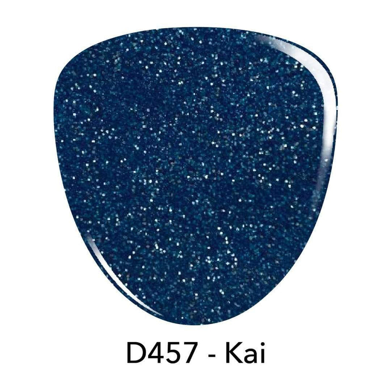 D457 Kai Blue Glitter Dip Powder