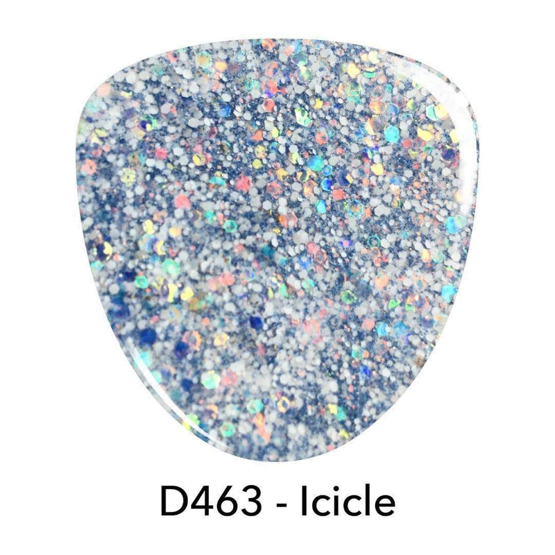 D463 Icicle Blue Glitter Dip Powder