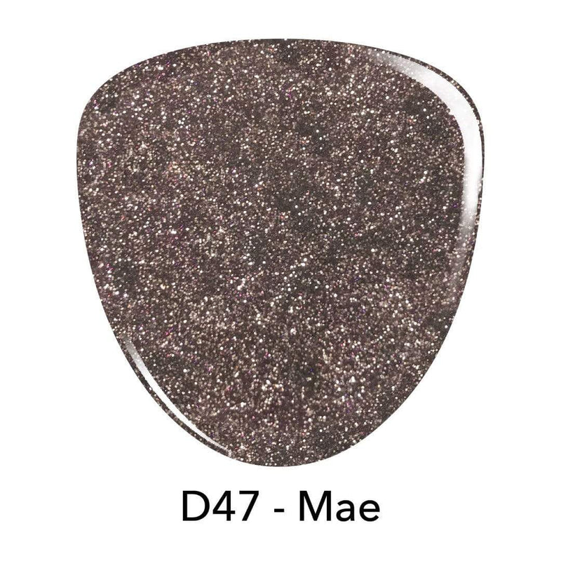 D47 Mae Black Glitter Dip Powder