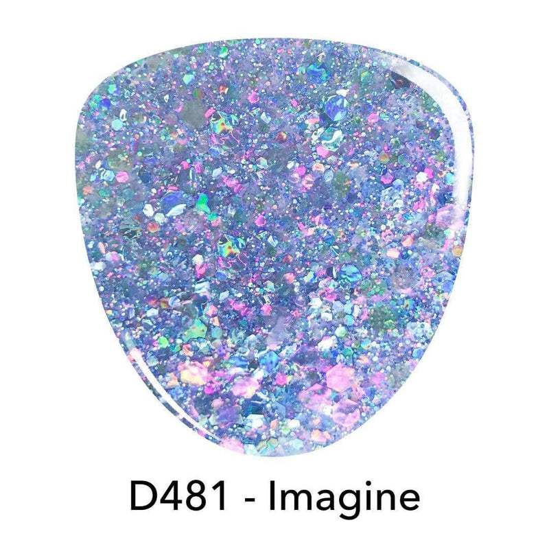 D481 Imagine Blue Glitter Dip Powder