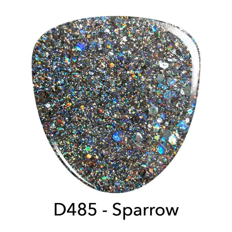 D485 Sparrow Gray Glitter Dip Powder
