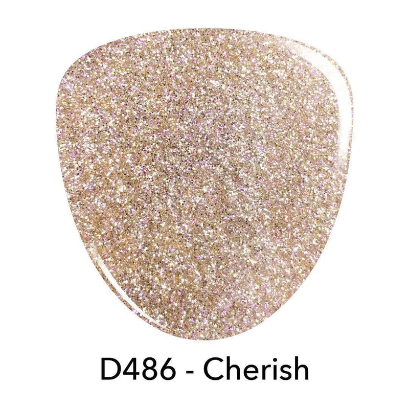 D486 Cherish Gold Glitter Dip Powder