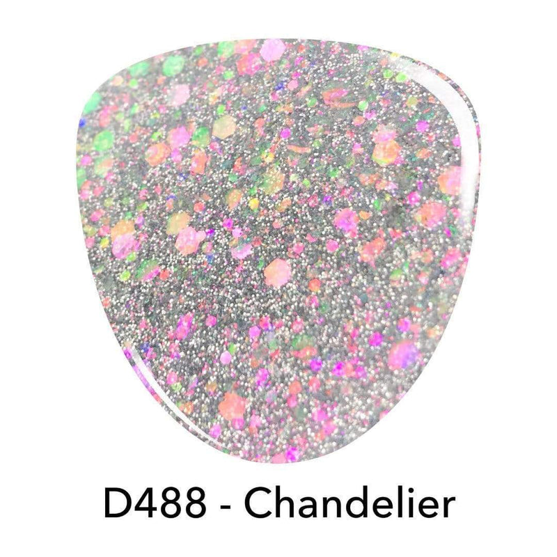 D488 Chandelier Silver Glitter Dip Powder
