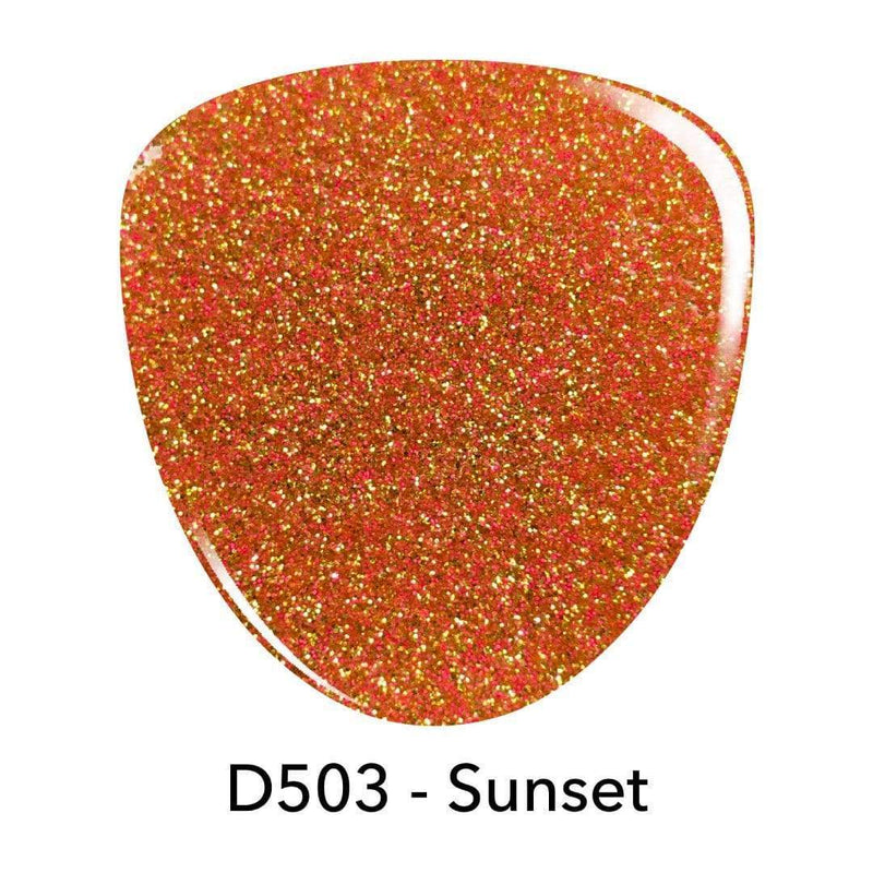 D503 Sunset Orange Glitter Dip Powder