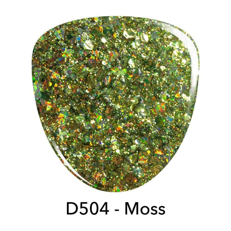 D504 Moss Green Glitter Dip Powder