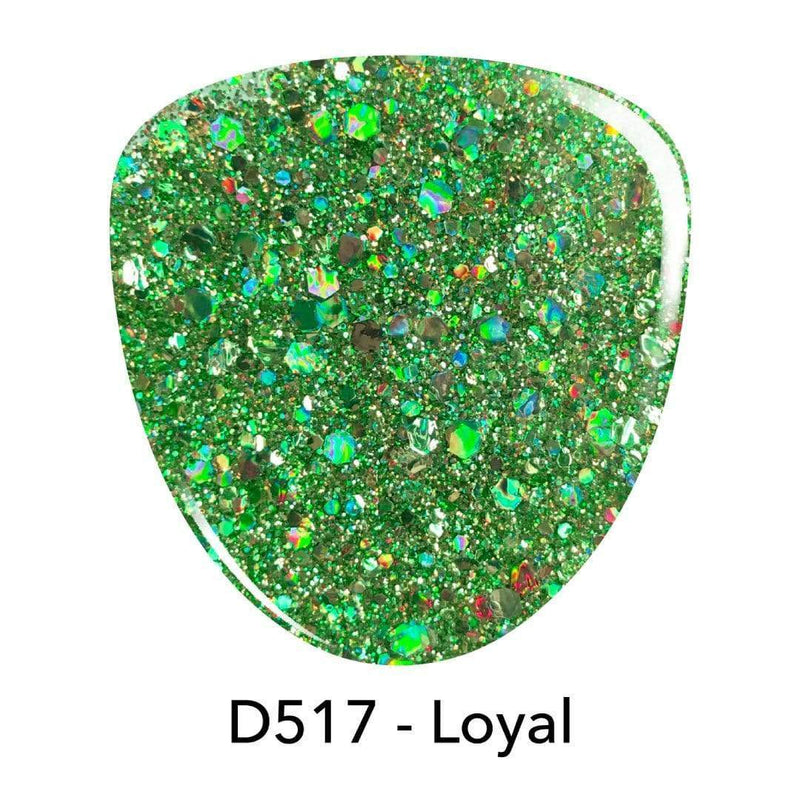 D517 Loyal Green Glitter Dip Powder