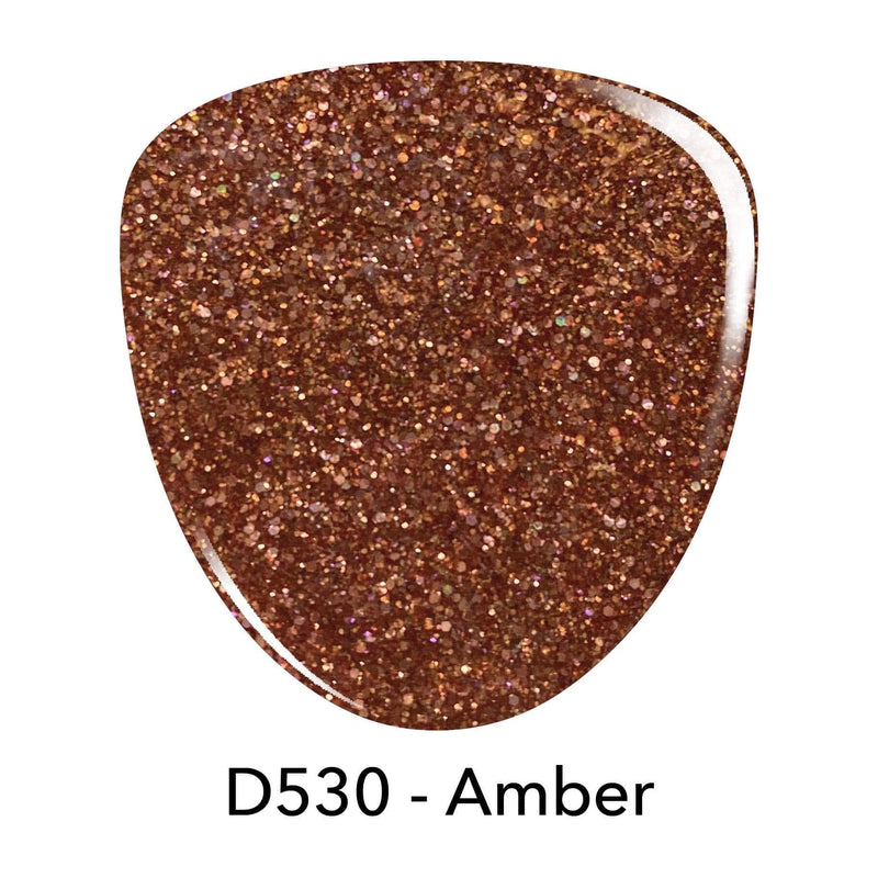 D530 Amber Orange Glitter Dip Powder