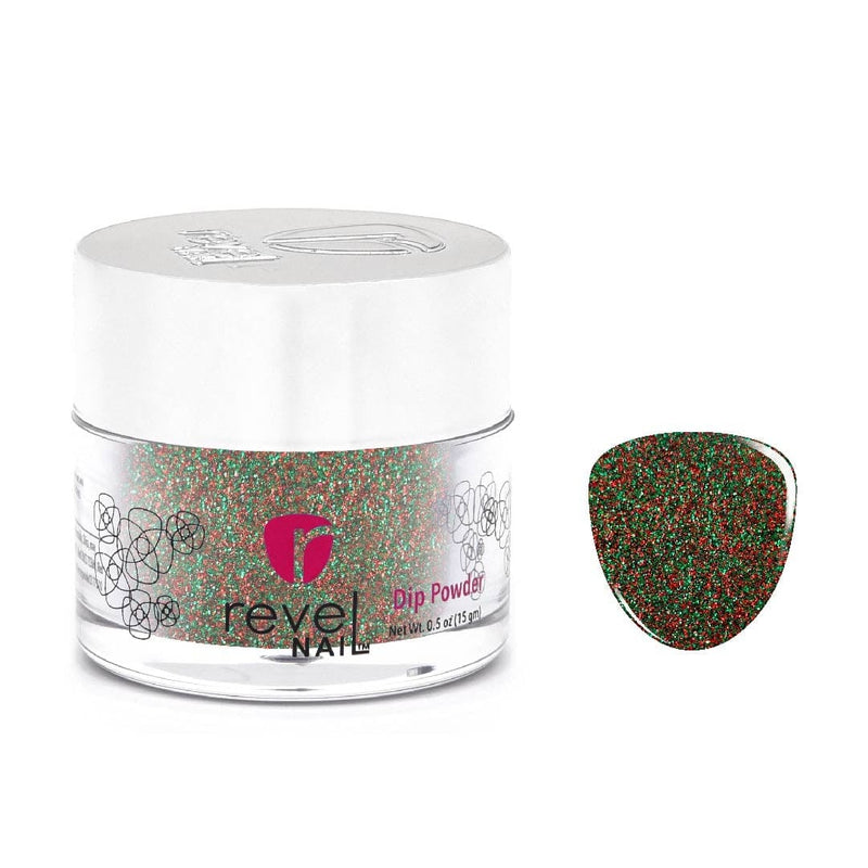 D535 Sleigh Ride Green Glitter Dip Powder