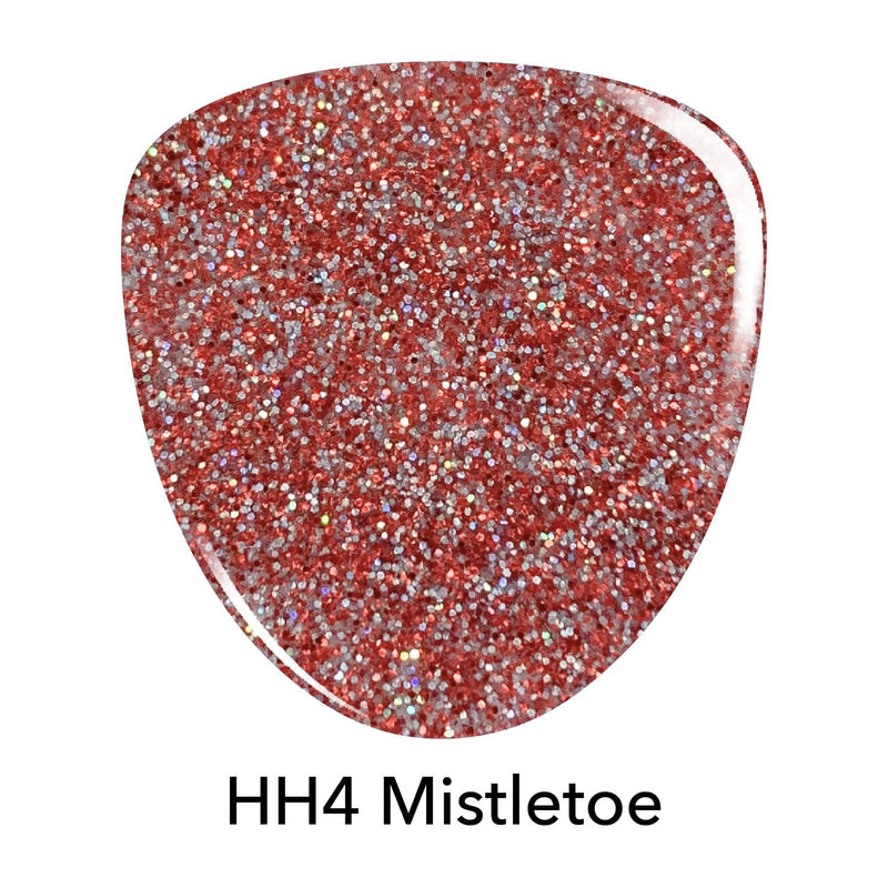 D536 Mistletoe Red Glitter Dip Powder