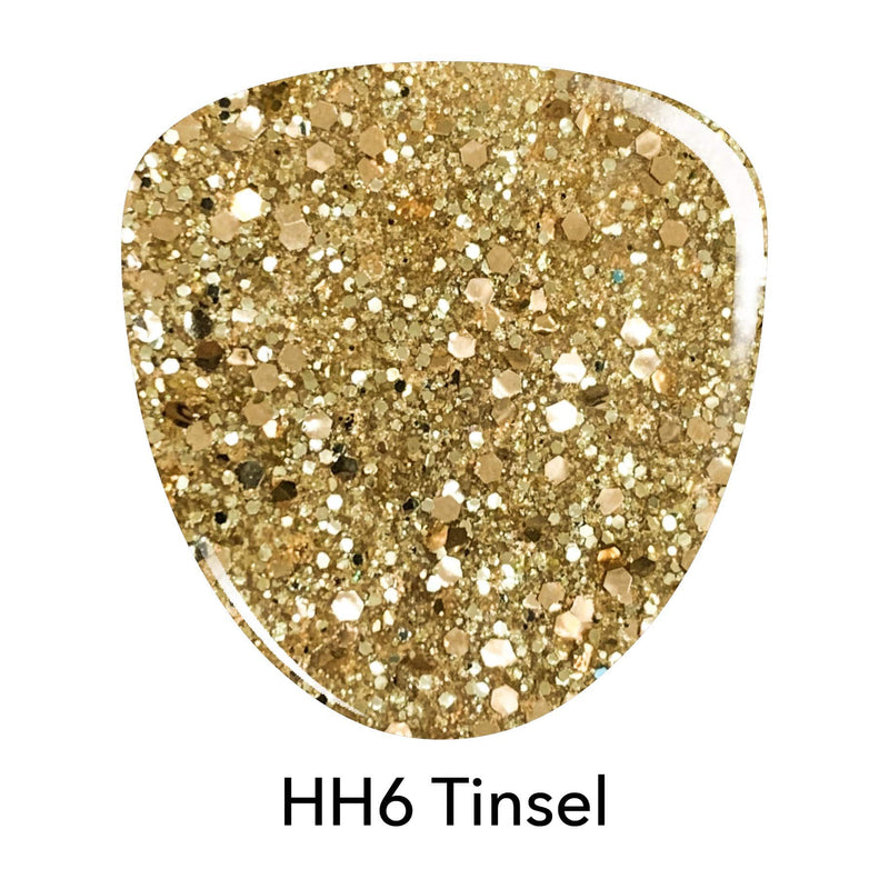 D538 Tinsel Gold Glitter Dip Powder